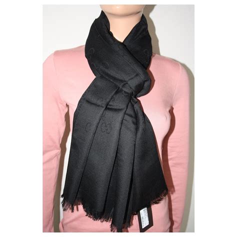 black wool gucci scarf|silk Gucci scarf women.